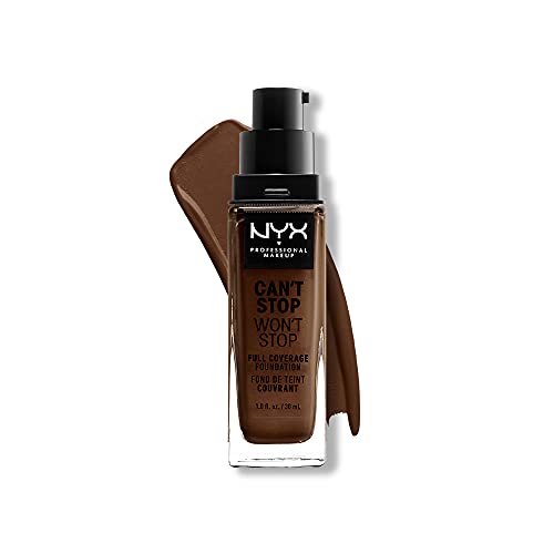 Base NYX PROFESSIONAL MAKEUP Can't Stop Won't Stop, Cobertura Completa 24h, Acabado Mate - Castaño - imagen 1