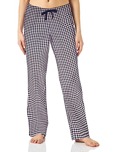 Pantalones de pijama de popelina para mujer Essentials con cordón, cintura elástica, cuadros negros, talla X-Large - imagen 2