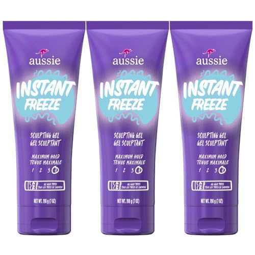 Gel para el cabello Aussie Instant Freeze, fijación máxima, sin escamas, duradero, con aceite de jojoba, alga marina, aloe australiano, control de - imagen 3