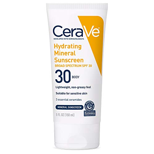 CeraVe Protector Solar Mineral 100% SPF 30 con Óxido de Zinc y Dióxido de Titanio, Ácido Hialurónico y Ceramidas, Sin Aceite, Hidratante, 5 oz - imagen 3