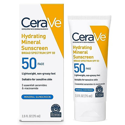 CeraVe Protector Solar Mineral 100% SPF 50 para el Rostro, Con Óxido de Zinc y Dióxido de Titanio, Ácido Hialurónico, Niacinamida y Ceramidas, Sin - imagen 4