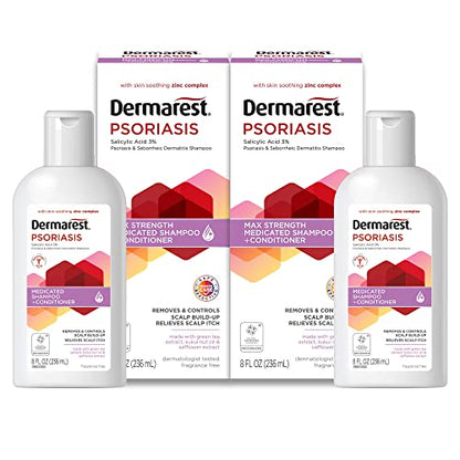 Champú y Acondicionador Medicado Dermarest para Psoriasis, con Ácido Salicílico y Complejo de Zinc, Sin Fragancia, 8 Fl Oz - imagen 4