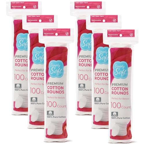 Discos de Algodón Simply Soft, 100% Algodón Puro, Almohadillas Absorbentes, 100 Piezas (Paquete de 6) - imagen 4
