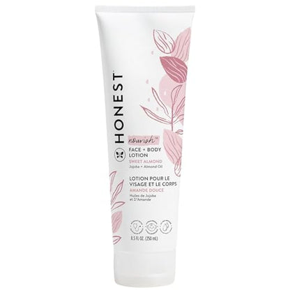 Loción Hidratante para Cara y Cuerpo The Honest Company, Rápida Absorción, Derivados Naturales, Hipoalergénica, Almendra Dulce, 8.5 fl oz - imagen 1