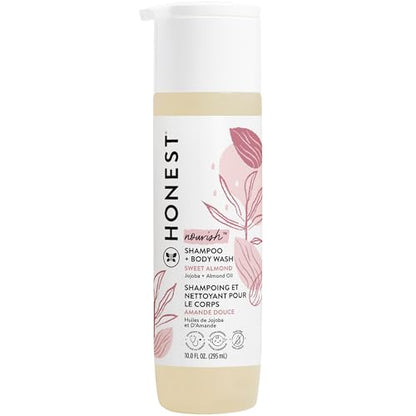 The Honest Company Champú y Gel de Baño 2 en 1 Suave para Bebé, Derivado Natural, Sin Lagrimas, Hipoalergénico, Almendra Dulce, 10 fl oz - imagen 2