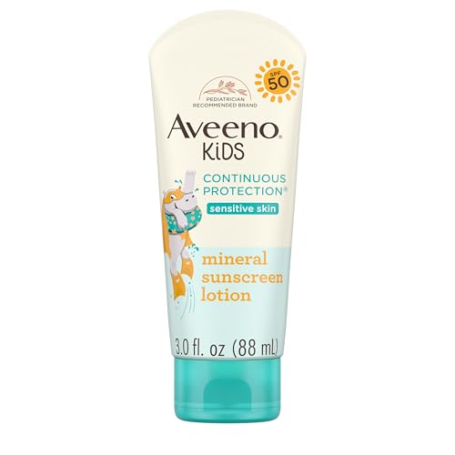 Loción Solar Mineral Aveeno Kids con Óxido de Zinc para Piel Sensible de Niños, Protección Continua, SPF 50, Resistente al Agua y al Sudor, 3 fl. oz - imagen 2