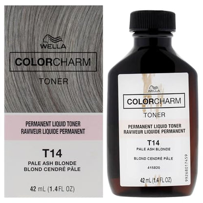 COLORCHARM Tintes Líquidos Permanentes | Neutraliza el Amarillo | Sin Parabenos | Vegano | T14 Rubio Ceniza Pálido | 1.4 Fl Oz - imagen 2