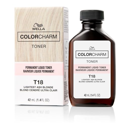 COLORCHARM Tintes Líquidos Permanentes | Neutraliza el Amarillo | Sin Parabenos | Vegano | T18 Rubio Ceniza Más Claro | 1.4 Fl Oz - imagen 1
