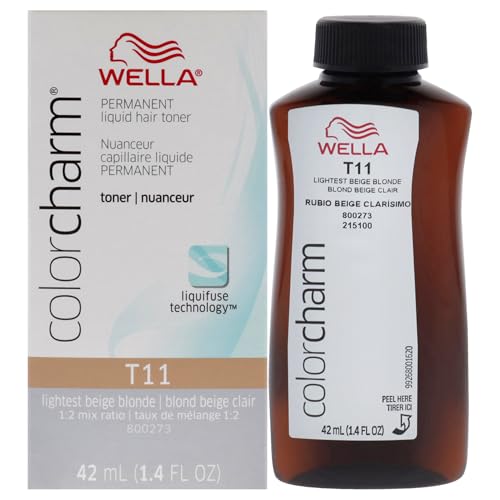 COLORCHARM Tintes Líquidos Permanentes | Neutraliza el Amarillo | Sin Parabenos | Vegano | T11 Rubia Beige Más Claro | 1.4 Fl Oz - imagen 3