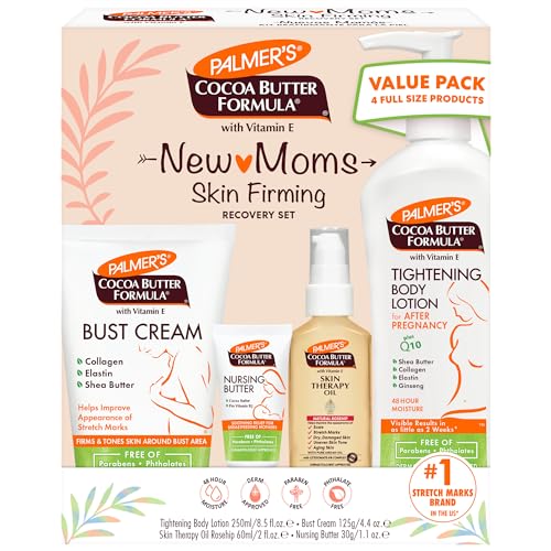 Palmer's Cocoa Butter Formula Esenciales para la Recuperación de la Piel Postparto, Loción Corporal (8.5 oz) + Mantequilla para Lactancia (1.1 oz) + - imagen 1