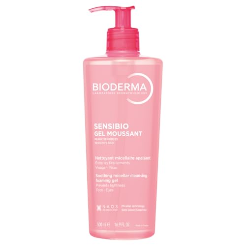 Gel Espumoso Limpiador Facial Bioderma Sensibio, Desmaquillante Suave para Piel Sensible, Sin Fragancia, 16.9 Fl Oz - imagen 1