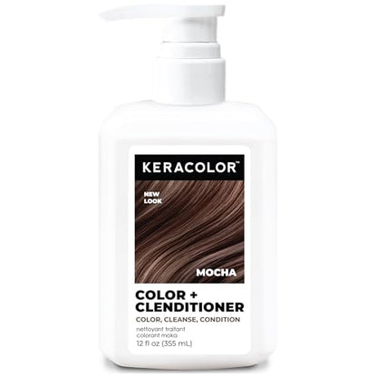 Keracolor Clenditioner MOCHA Tinte para Cabello - Acondicionador Deposito de Color Semipermanente, Libre de Crueldad, 12 fl oz (Paquete de 1) - imagen 1