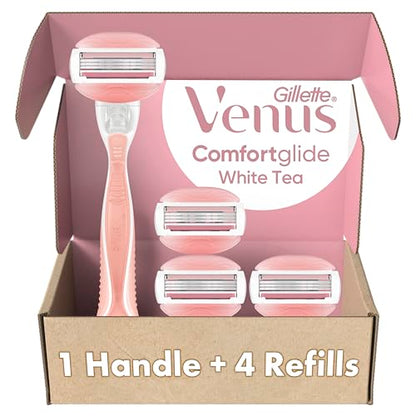 Rasuradora Gillette Venus ComfortGlide Té Blanco para Mujeres con 1 Mango + 4 Recambios de Cuchillas - imagen 1