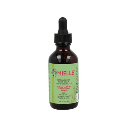 Aceite para el cabello Mielle Organics de Romero y Menta - Aceite fortalecedor con Biotina para cabello dañado y encrespado - Tratamiento para puntas - imagen 3