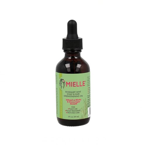 Aceite para el cabello Mielle Organics de Romero y Menta - Aceite fortalecedor con Biotina para cabello dañado y encrespado - Tratamiento para puntas - imagen 4