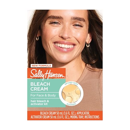 Crema de decolorante para cabello facial y corporal Sally Hansen | Fórmula vegana con glicerina | Todo tipo de piel | Paquete de 2 - imagen 1