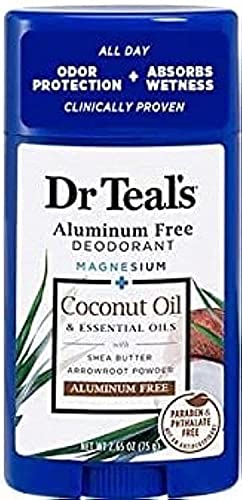 Desodorante Sin Aluminio Dr Teal's - Aceite de Coco - Libre de Parabenos y Ftalatos - 2.65 oz - imagen 1