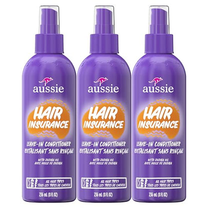 Aussie Hair Insurance Acondicionador Sin Enjuague en Spray: Control de Frizz y Desenredante con Aceite de Jojoba (8 Fl Oz Cada Uno, Paquete de 3) - imagen 4