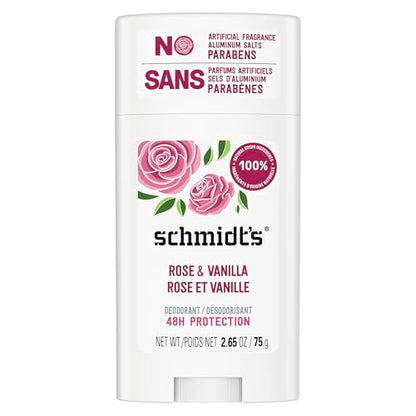 Desodorante Vegano Schmidt's Sin Aluminio Rosa y Vainilla con Protección de Olores de 24 Horas para Mujeres y Hombres, Ingredientes Naturales, - imagen 2