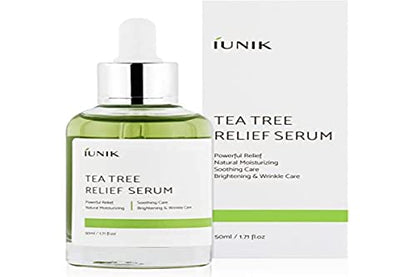 Suero IUNIK Tea Tree Relief – Ampoule Vegana Ligera con Tea Tree y Centella Asiática para Calmar y Balancear el Aceite, Cuidado Coreano para Piel - imagen 2