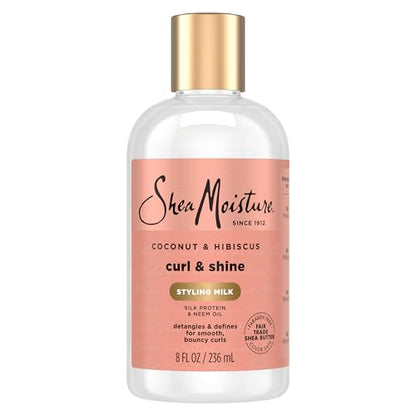 SheaMoisture Leche para Rizar y Estilar Coco & Hibisco con Proteína de Seda y Aceite de Neem para Cabello Rizado y Definido, 8 oz, Libre de Sulfatos - imagen 1