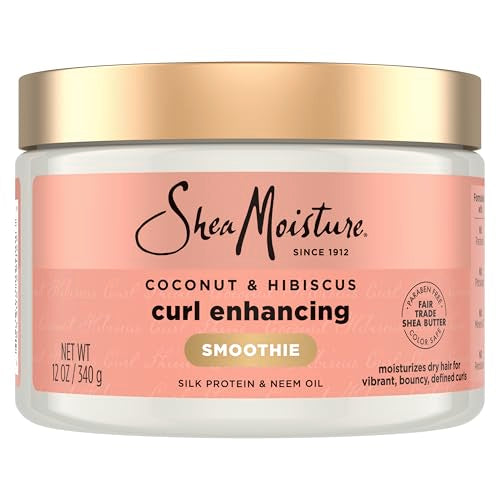 Crema para rizos SheaMoisture Coconut y Hibiscus para cabello rizado y grueso, libre de sulfatos y parabenos, 12 oz - imagen 1