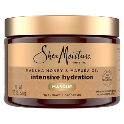 Mascarilla Capilar Hidratante Intensiva SheaMoisture con Miel de Manuka y Aceite de Mafura para Cabello Seco y Dañado, Tratamiento de 11.5 oz - imagen 1