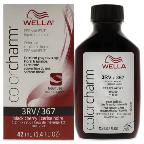COLORCHARM Coloración Permanente Líquida para el Cabello | 3RV Cereza Negra | Cobertura de hasta 100% de Canas | 1.42 Fl Oz - imagen 1