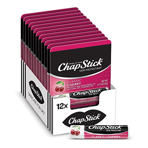 Bálsamo Labial ChapStick Clásico Sabor Cereza, Cuidado para Labios Agrietados, 0.15 Oz (Paquete de 12) - imagen 3