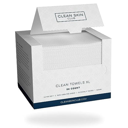 Toallas Faciales XL Clean Skin Club®, 100% Biobasadas, Toallitas Desechables Aceptadas por la Asociación de Eccema, 50 Piezas Ultra Suaves - imagen 1
