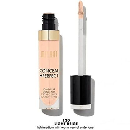 Corrector Milani Conceal + Perfect de Larga Duración, Cobertura Completa, Infundido con Ácido Hialurónico y Vitamina E, Cubre Ojeras, Imperfecciones - imagen 3