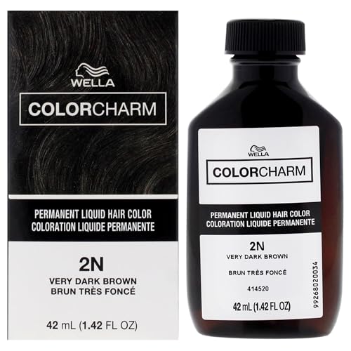 COLORCHARM Tinte Permanente Líquido para Cabello | 2N Marrón Muy Oscuro | Cobertura de hasta 100% de Canas | 1.42 Fl Oz - imagen 1