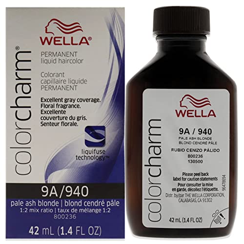 COLORCHARM Coloración Permanente Líquida para Cabello | 9A Rubio Ceniza Claro | Cobertura de hasta 100% de Canas | 1.42 Fl Oz - imagen 1