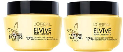 Bálsamo Reparador L'Oreal Paris Elvive Total Repair 5, Mascarilla Hidratante para Cabello Dañado con Almendra y Proteína, 8.5 fl oz, (Paquete de 2) - imagen 4