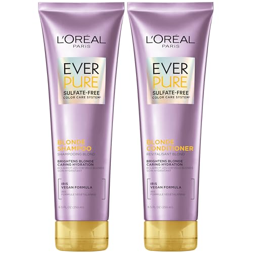 Champú y Acondicionador L'Oreal Paris EverPure Rubios Sin Sulfatos para Cabello Tratado con Color, Neutraliza el Amarillo, 8.5 Fl Oz, Set de 2 - imagen 1