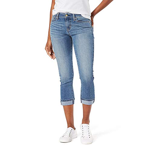 Capris de mezclilla Levi Strauss Signature Gold para mujer, corte ajustado, tiro medio, stretch, color Blue Ice, talla 20 (disponible en tallas - imagen 4