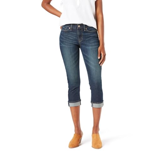 Pantalones Capri Levi Strauss Signature Gold para Mujer, Ajuste Slim, Talle Medio, Azul Laguna, Talla 14 (Disponible en Talla Plus) - imagen 1