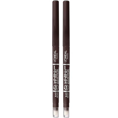 Lápiz de ojos mecánico L'Oreal Paris Makeup Infallible Never Fail con sacapuntas incorporado, marrón negro, 0.008 oz., 2 piezas - imagen 3