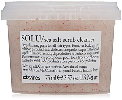 Davines SOLU Exfoliante de Sal Marina, Limpia Residuos y Partículas del Cuero Cabelludo para Cabello Normal a Muy Estilizado - Tamaño de Viaje, 2.54 - imagen 2