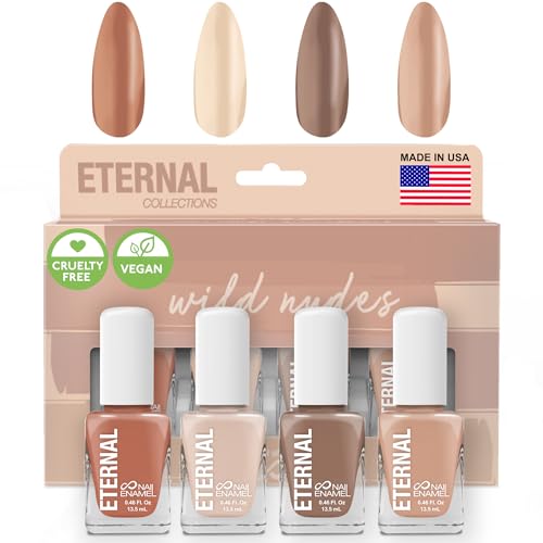 Set de Esmaltes de Uñas Nude Eterno para Mujeres (WILD NUDES) - Set de Esmaltes Marrón para Niñas | Kit de Esmalte de Uñas de Secado Rápido y Larga - imagen 4
