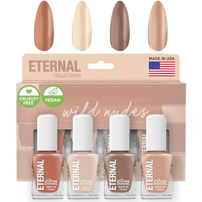 Set de Esmaltes de Uñas Nude Eterno para Mujeres (WILD NUDES) - Set de Esmaltes Marrón para Niñas | Kit de Esmalte de Uñas de Secado Rápido y Larga - imagen 4