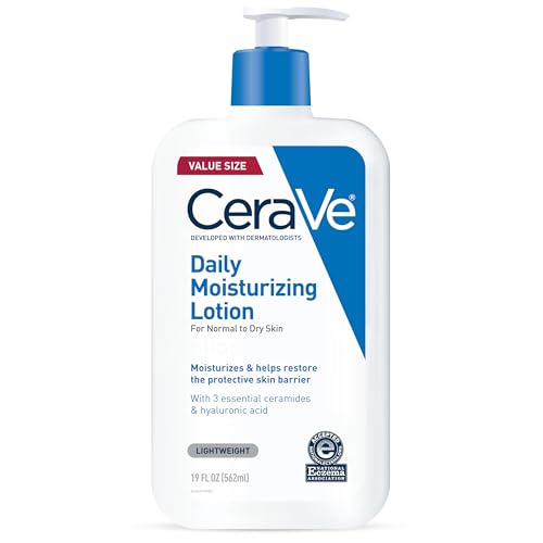CeraVe Loción Hidratante Diaria para Piel Seca, Hidratante Corporal y Facial con Ácido Hialurónico y Ceramidas, Sin Fragancia, Sin Aceite, 19 Onzas - imagen 3