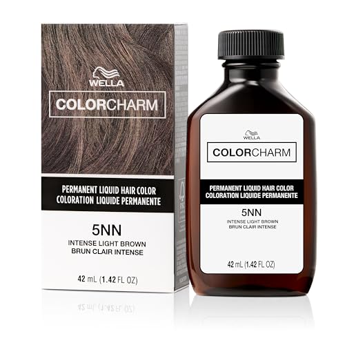 COLORCHARM Tinte Permanente Líquido para Cabello | 5NN Marrón Claro Intenso | Cobertura de Hasta 100% de Canas | 1.42 Fl Oz - imagen 1