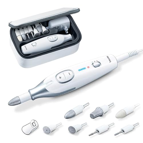 Beurer MP42 Taladro de Uñas, Kit de Manicura y Pedicura 7 en 1 con Brocas de Zafiro, Lima Eléctrica y Pulidor, Luz LED Brillante y Estuche de - imagen 1