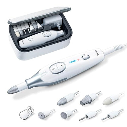 Beurer MP42 Taladro de Uñas, Kit de Manicura y Pedicura 7 en 1 con Brocas de Zafiro, Lima Eléctrica y Pulidor, Luz LED Brillante y Estuche de - imagen 3