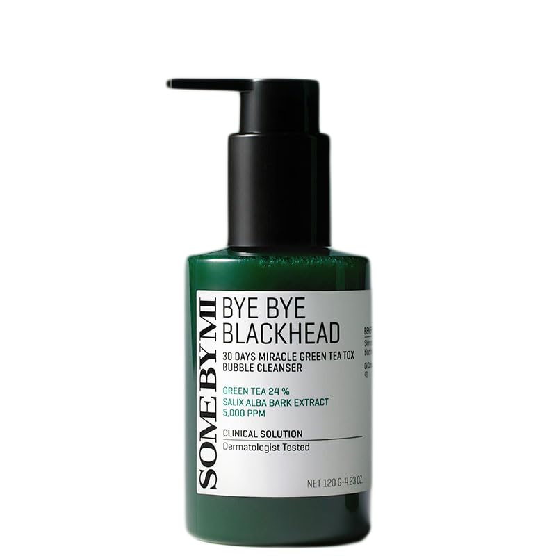 SOME BY MI Bye Bye Blackhead Limpiador Espumoso de Té Verde Tox de 30 Días – 120g – Limpiador Facial Coreano y Máscara Espumosa – Minimiza Poros y - imagen 1