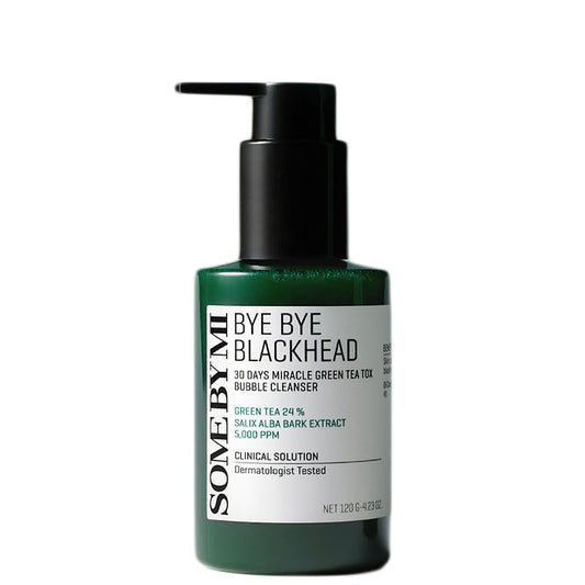 SOME BY MI Bye Bye Blackhead Limpiador Espumoso de Té Verde Tox de 30 Días – 120g – Limpiador Facial Coreano y Máscara Espumosa – Minimiza Poros y - imagen 1