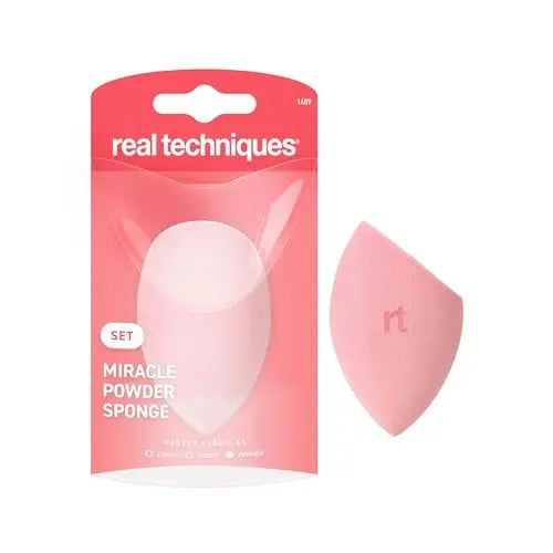 Esponja de Maquillaje Real Techniques Miracle Powder, Esponja para Mezclar Productos en Polvo, Acabado Natural y Piel Nublada, Material de - imagen 1