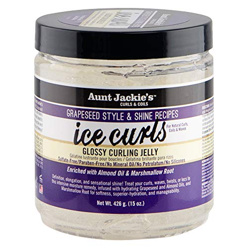 Gel para rizos brillantes Aunt Jackie's Grapeseed Style and Shine, hidrata y suaviza, facilita el estilo de ondas, rizos y coils, 15oz - imagen 4