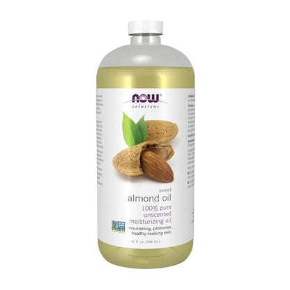 NOW Foods Soluciones, Aceite de Almendra Dulce, Aceite Hidratante 100% Puro, Promueve Piel de Apariencia Saludable, Aceite Sin Fragancia, 32 Onzas - imagen 1